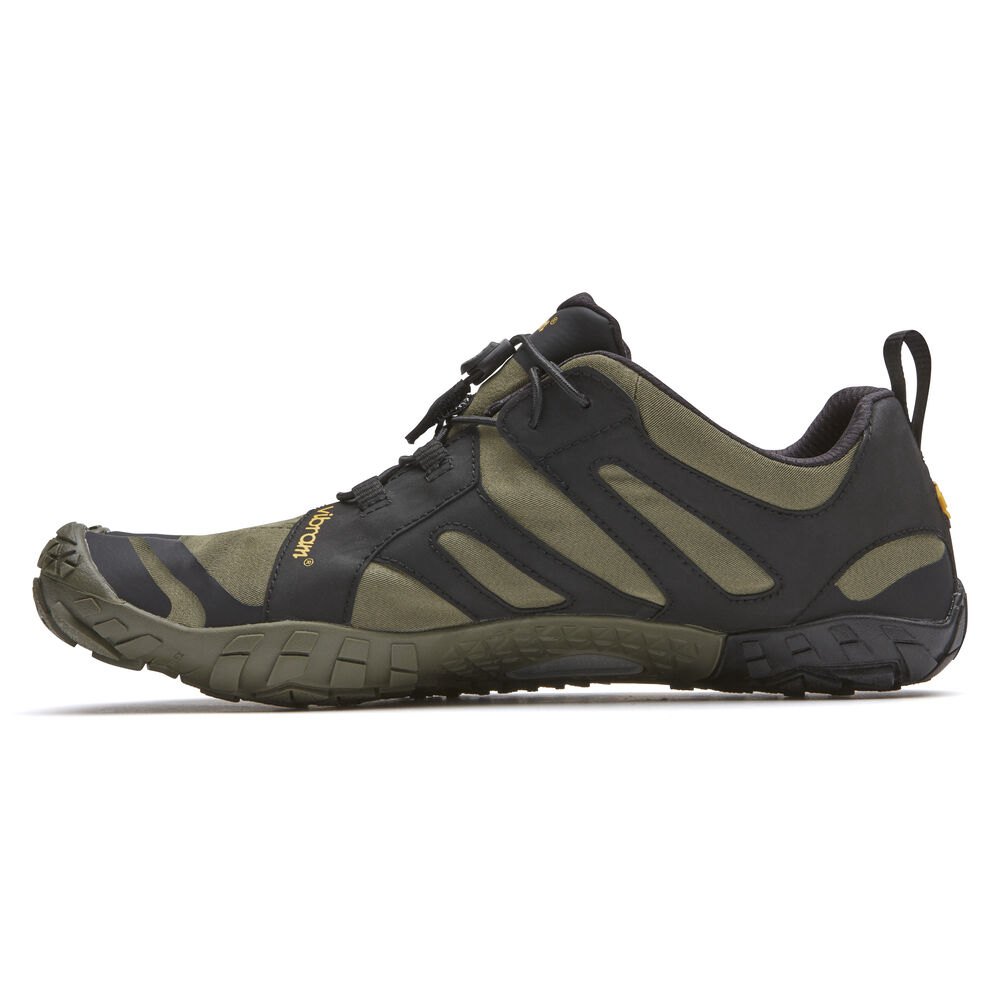 Vibram Five Fingers Mens Running Shoes - Olive/Black - V-Trail 2.0 - 37560-CUTG